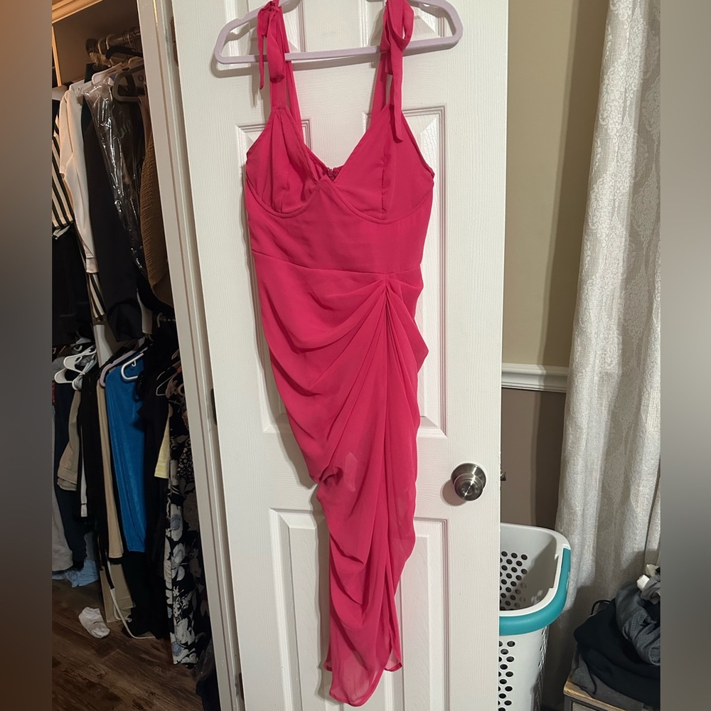 Pink drape dress